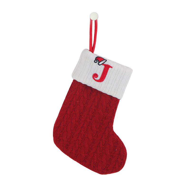 Christmas Letter Knit Stocking