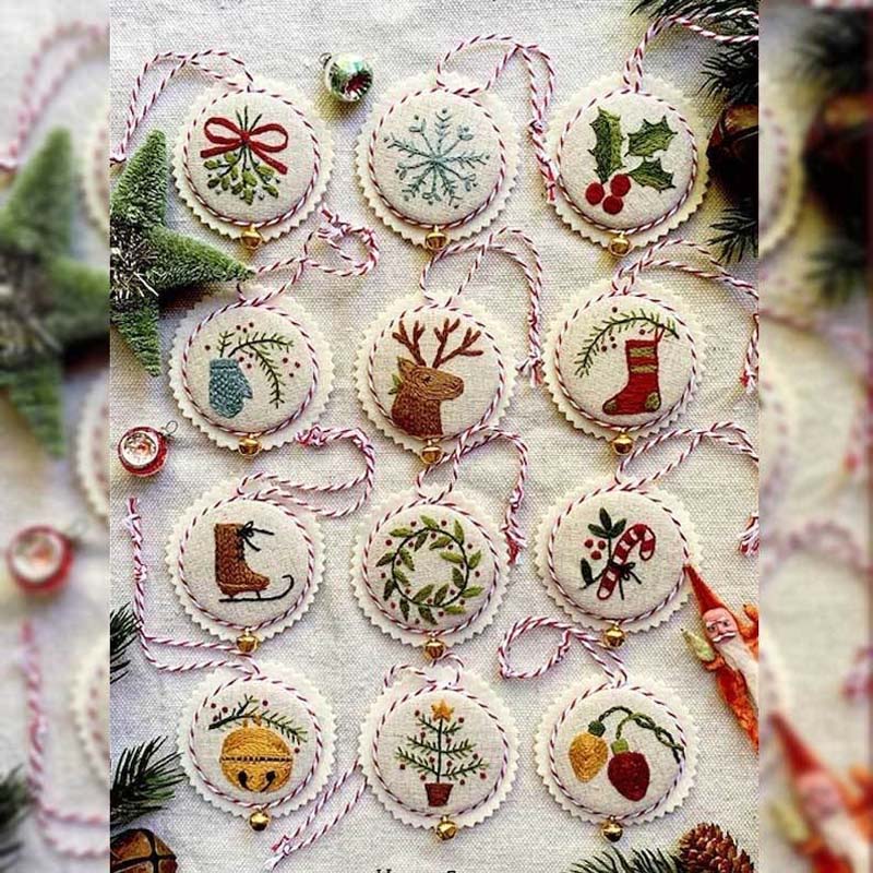 Last 24 Hours 49% OFF🎁🎄Hand Embroidery Christmas Ornaments Kit