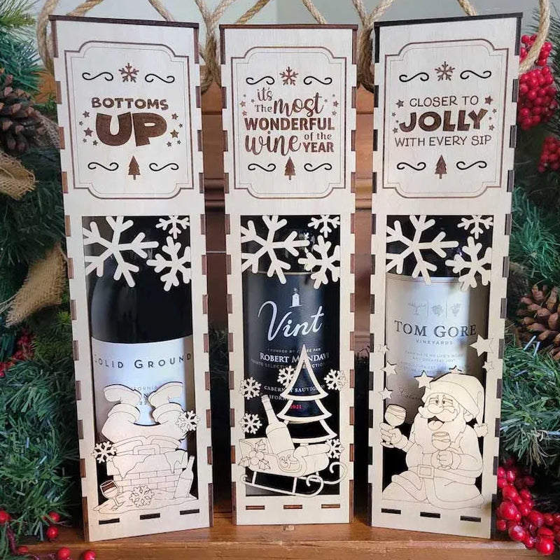 🔥Hot Sale 49%OFF🔥Christmas Funny Wooden Wine Box