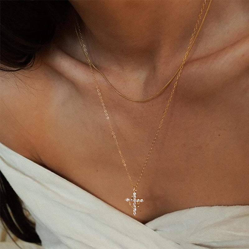 Crown & Cross Pendant Choker Necklace