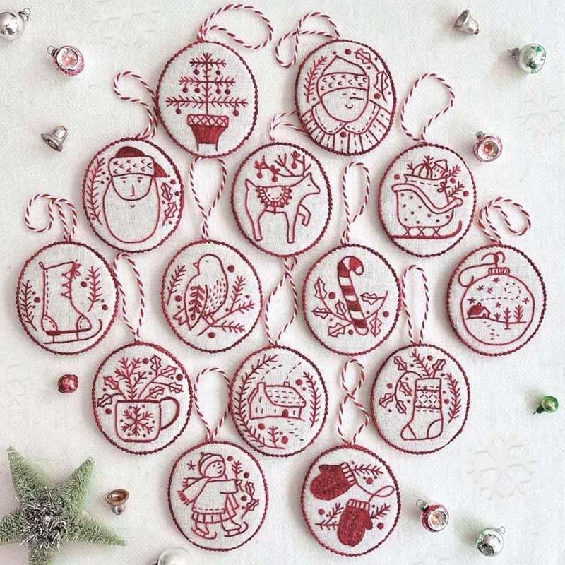 Last 24 Hours 49% OFF🎁🎄Hand Embroidery Christmas Ornaments Kit