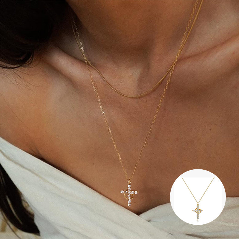 Crown & Cross Pendant Choker Necklace