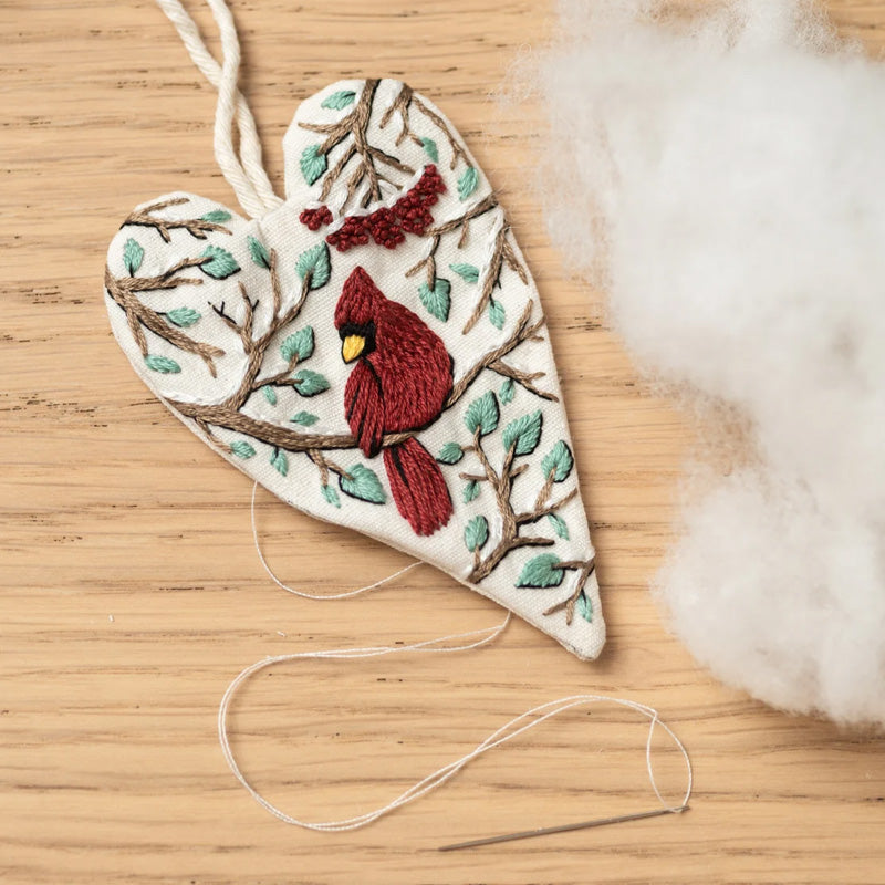 DIY Heart Shaped Hand Embroidered