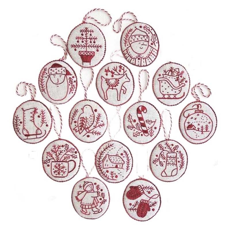 Last 24 Hours 49% OFF🎁🎄Hand Embroidery Christmas Ornaments Kit