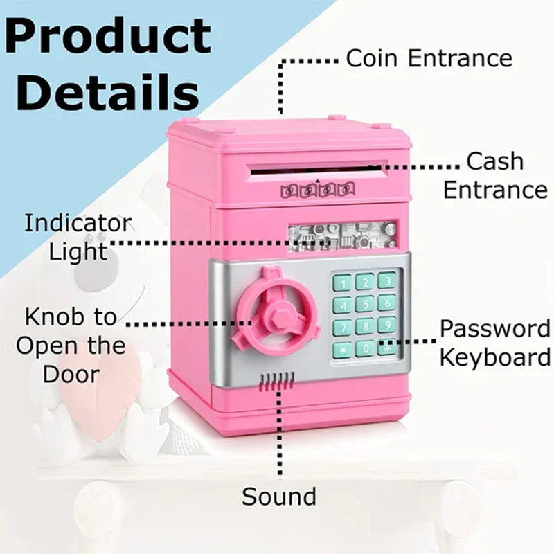 🌈🧸Electronic Password Piggy Bank - Mini ATM💥🎶