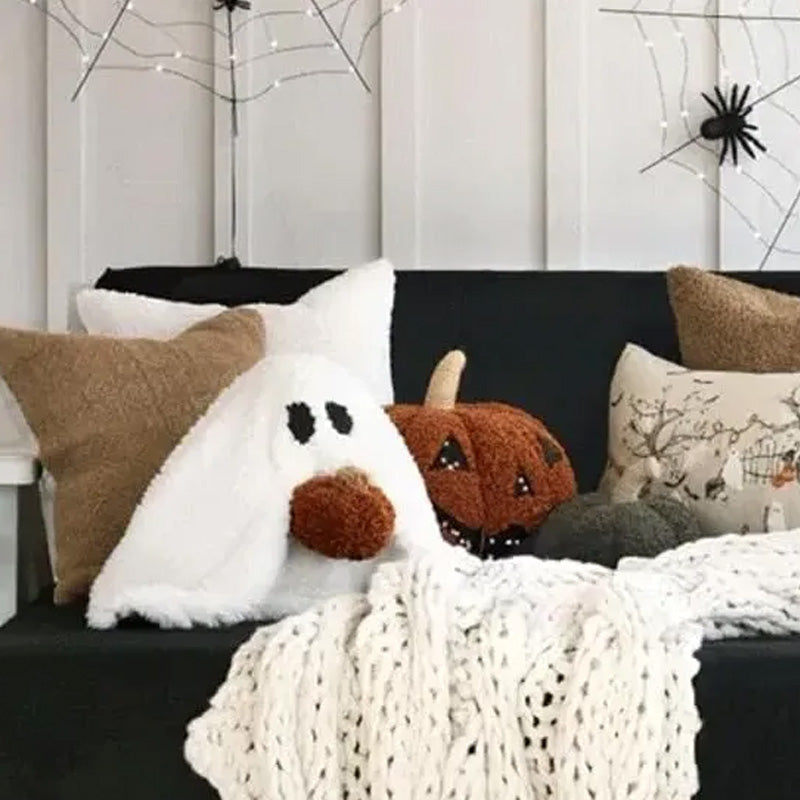 👻Ghost with Pumpkin🎃 Pillow Halloween