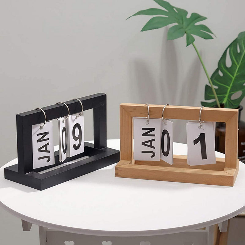 Dutch Teak Wood Calendar