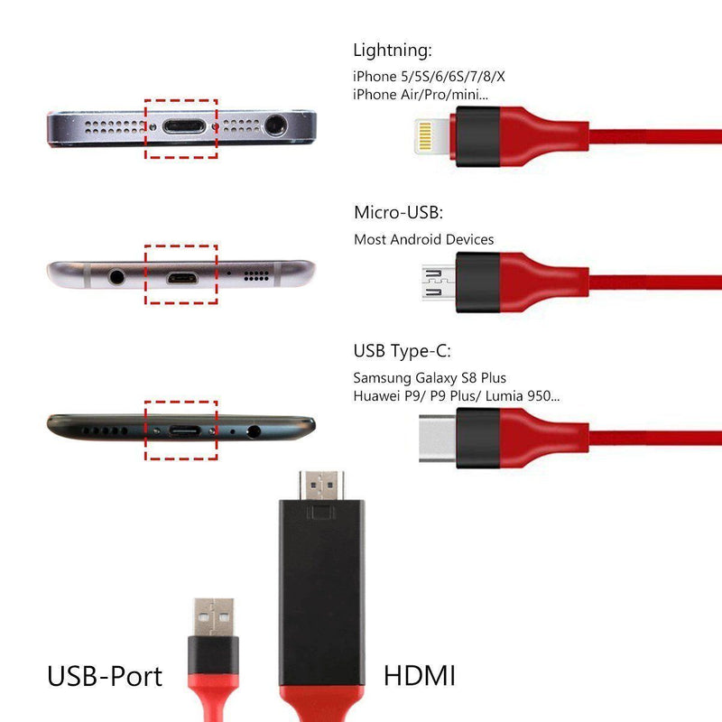 🔥HDMI Monitor Adapter Cable for iPhone/Android To TV🔥