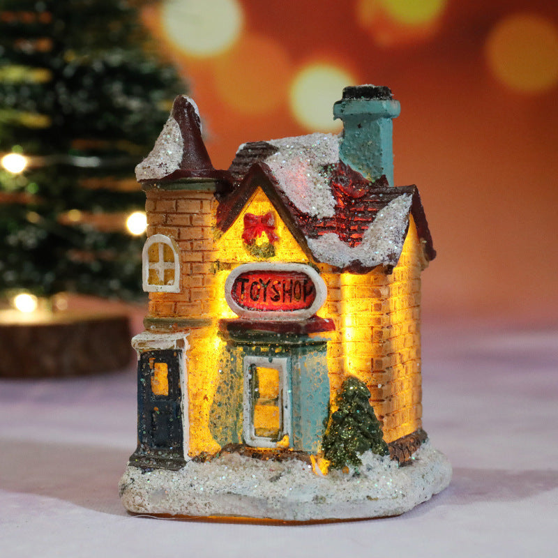 Christmas decoration resin small house