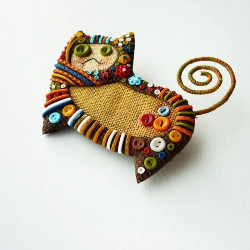 Cat brooch - Decoration in the form of a cat