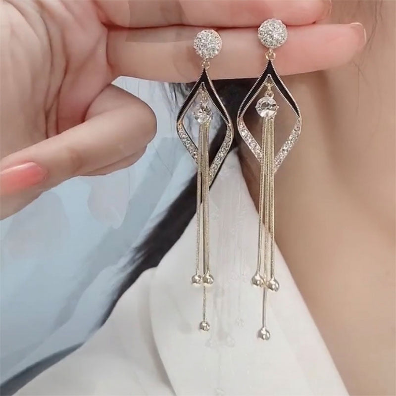 Geometric tassel earrings