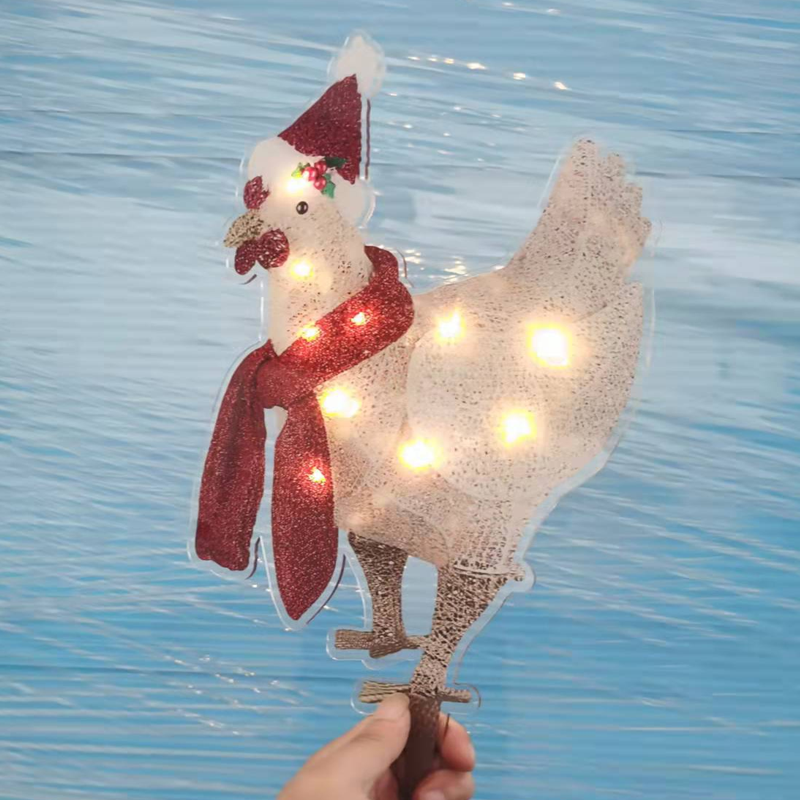 2D Chicken Holiday Decoration