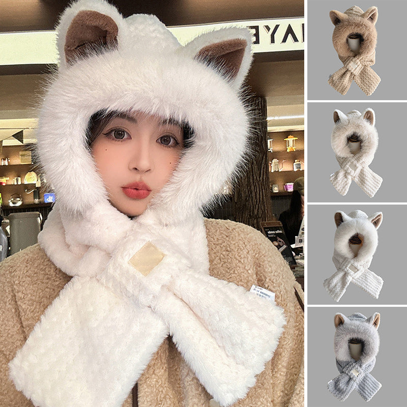 🦊Cute Fox Ears 2-in-1 Hat and Scarf🧣