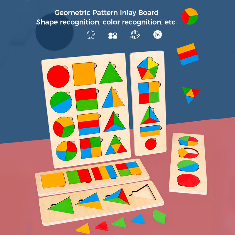 🖼️🎨Montessori Wooden Sorting Game with Geometric Shapes🖼️