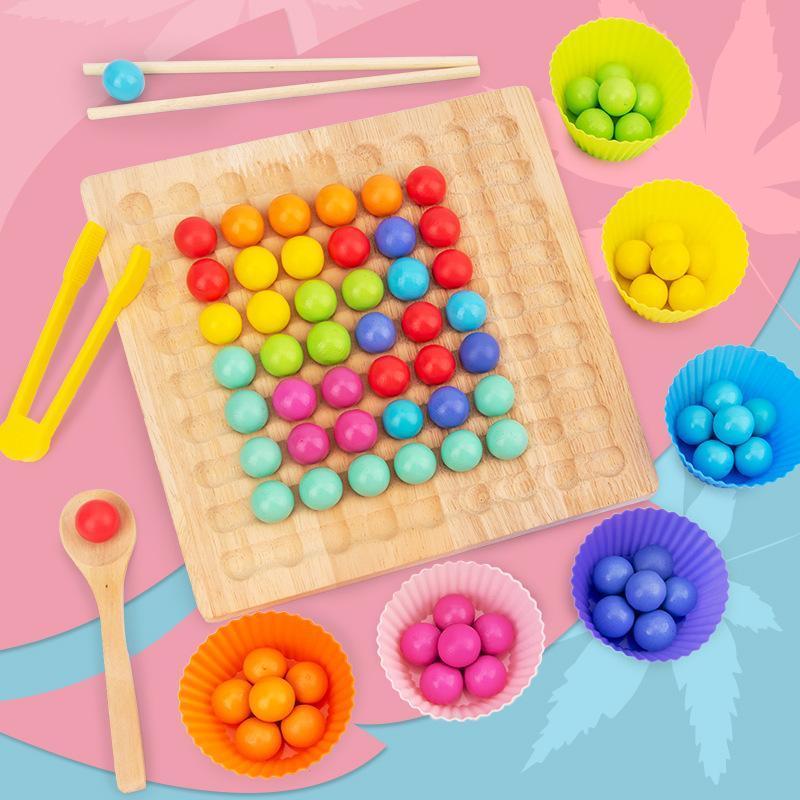 💗🌈Wooden Clip Beads Educational Toys🧸🫧