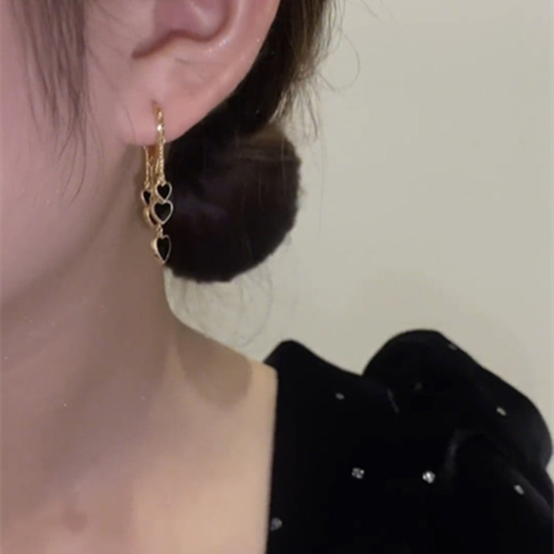 Black Long Tassel Earrings