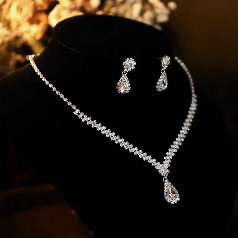 Exquisite Rhinestone Chain Necklace Set