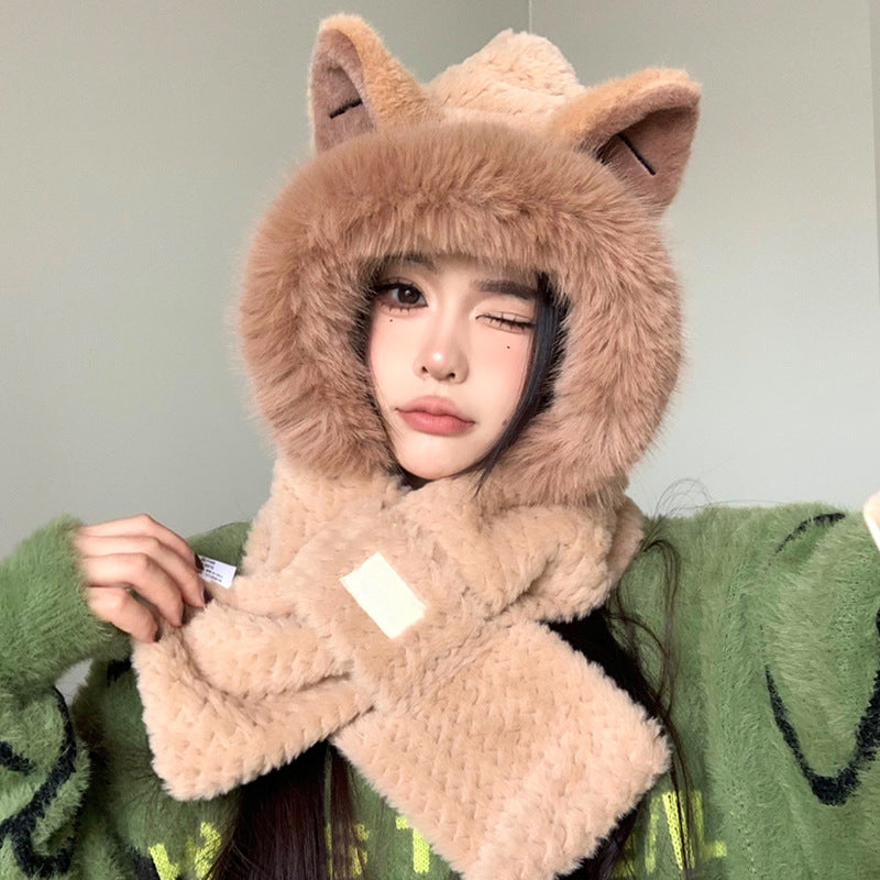 🦊Cute Fox Ears 2-in-1 Hat and Scarf🧣