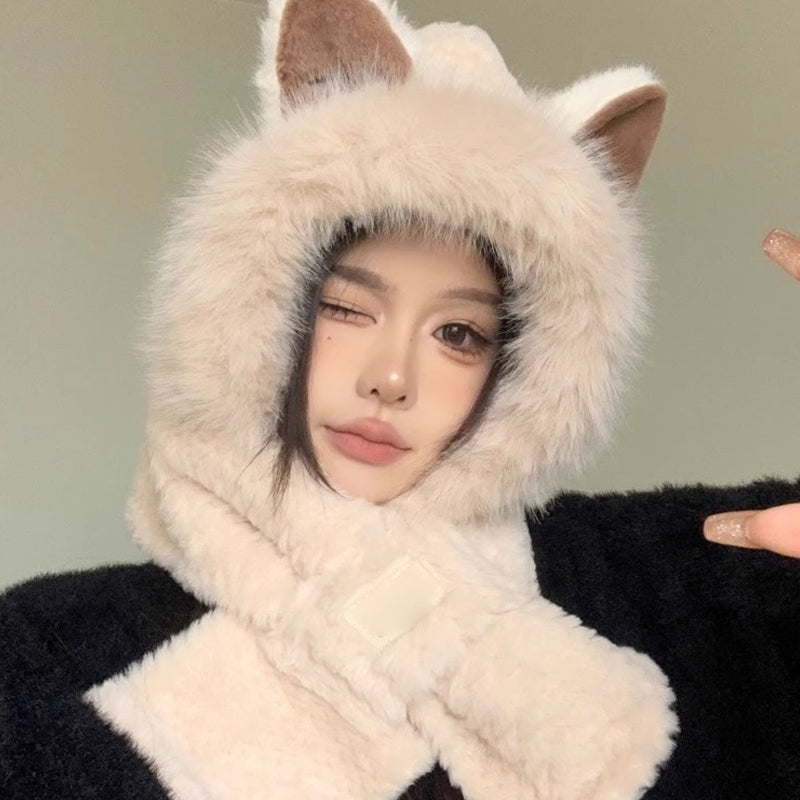 🦊Cute Fox Ears 2-in-1 Hat and Scarf🧣