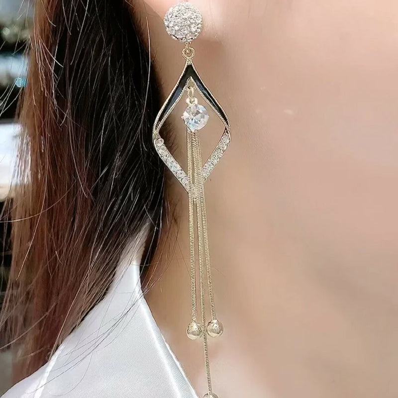 Geometric tassel earrings