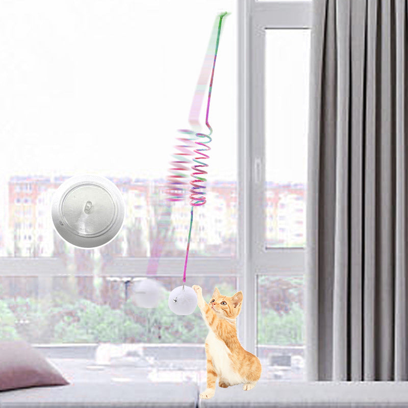 🎶💐Hanging Spring Plush Ball Cat Toy