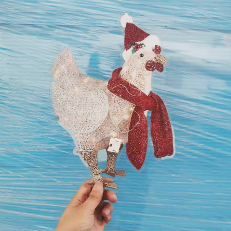 2D Chicken Holiday Decoration