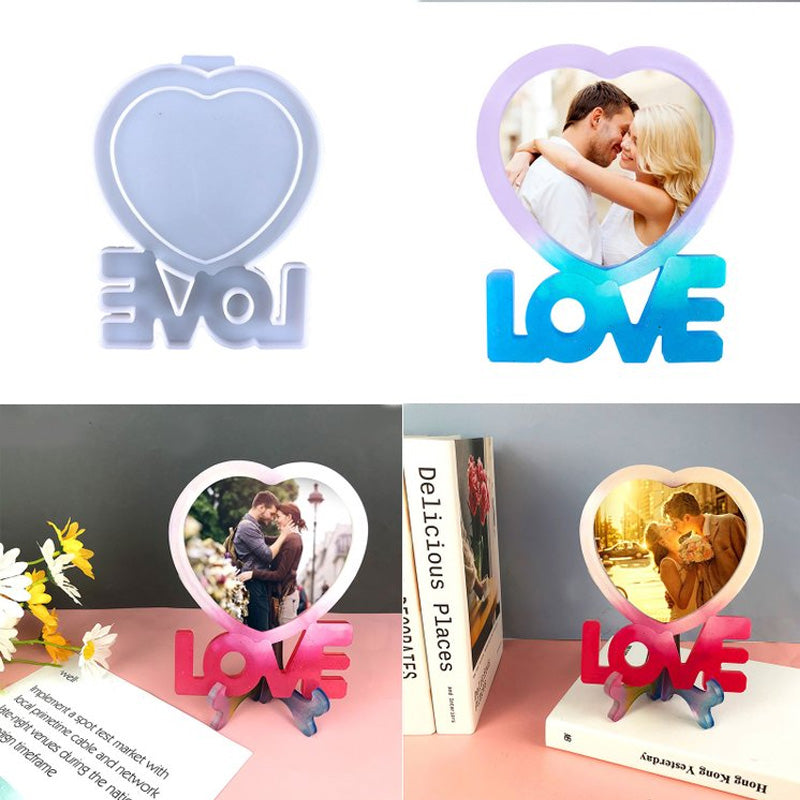 Love Heart-shaped Photo Frame Resin Mold