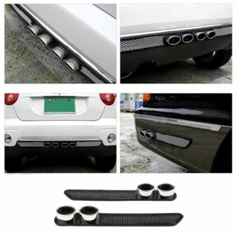 Car Simulation Grid Double Cylinder Exhaust Pipe Decor