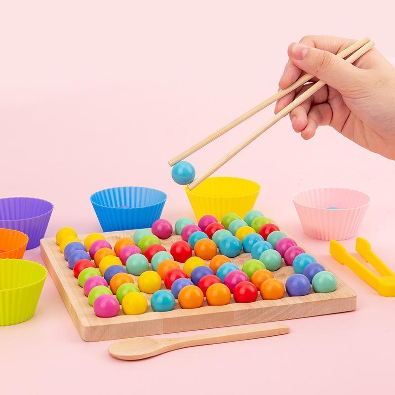 💗🌈Wooden Clip Beads Educational Toys🧸🫧