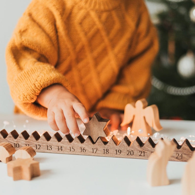 Wooden Christmas Day Calendar Jesus Ornaments