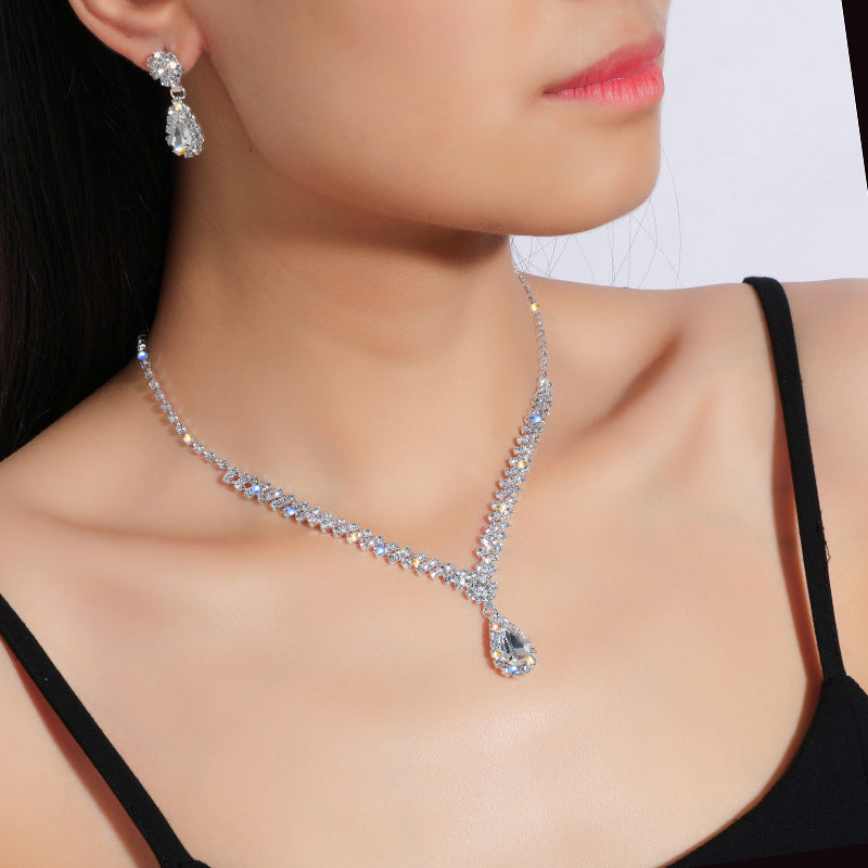 Exquisite Rhinestone Chain Necklace Set