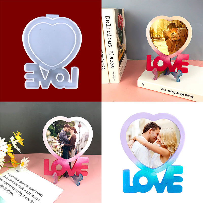 Love Heart-shaped Photo Frame Resin Mold