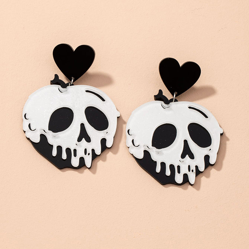 Acrylic Skull Women's Stud Earrings