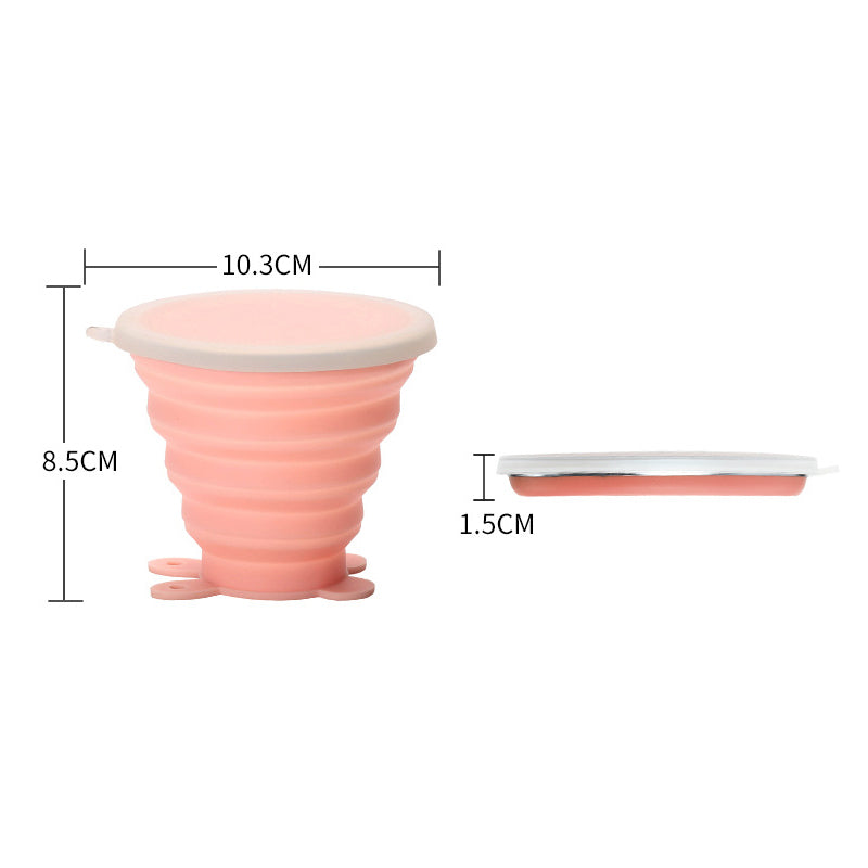 Silicone Folding Water Cups with Lids