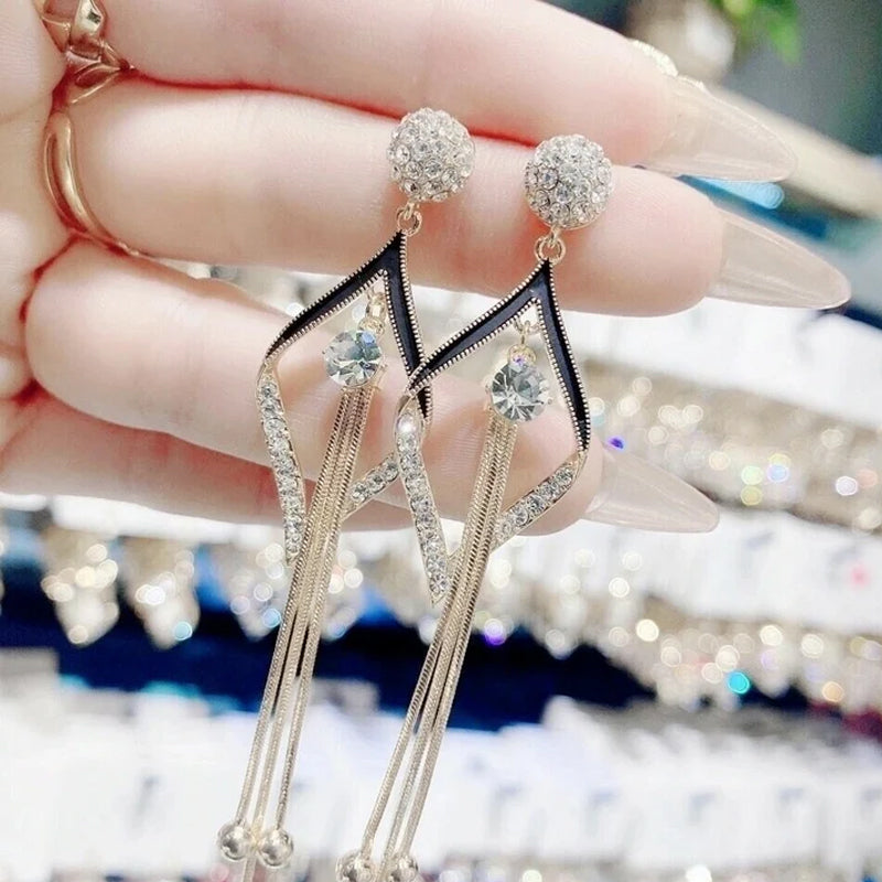 Geometric tassel earrings