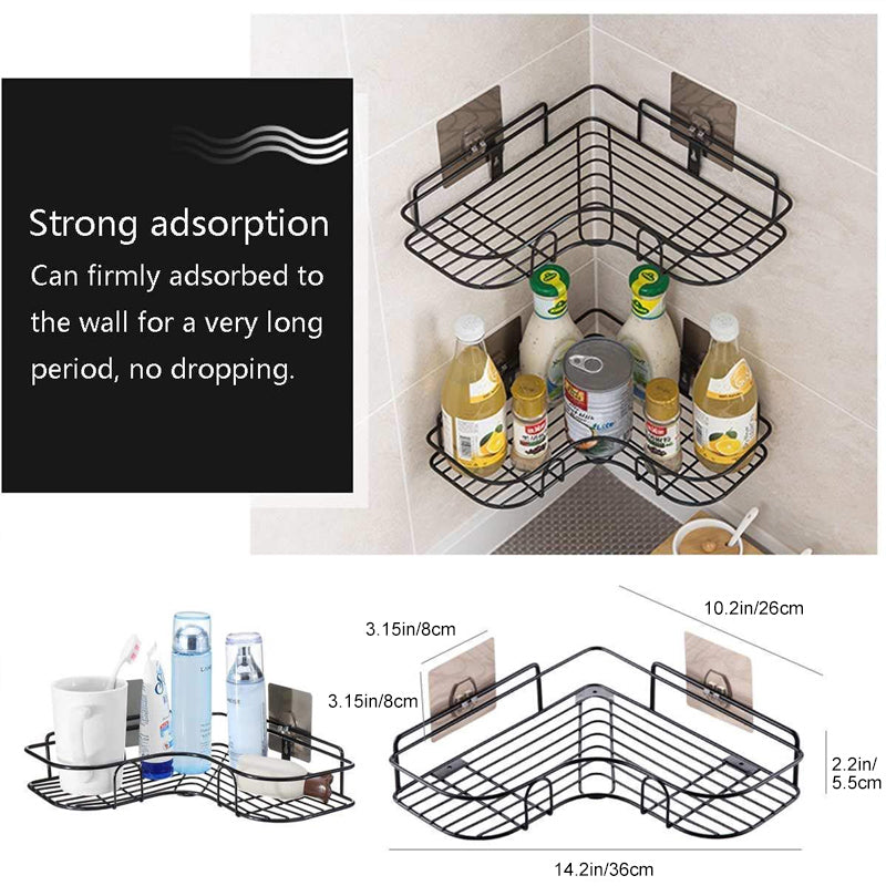 Drill Free Shelf- Adhesive Metal Corner Storage Rack