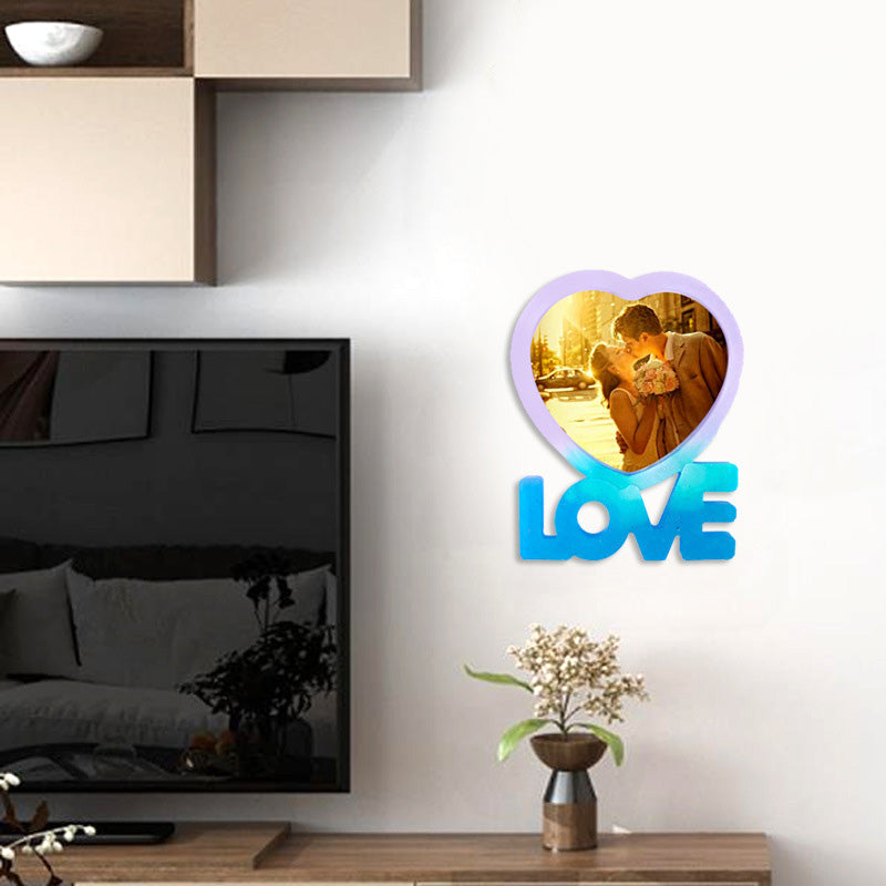 Love Heart-shaped Photo Frame Resin Mold