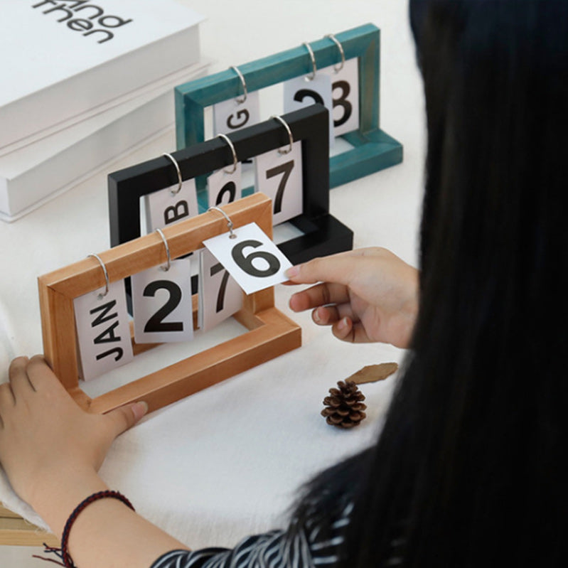 Dutch Teak Wood Calendar