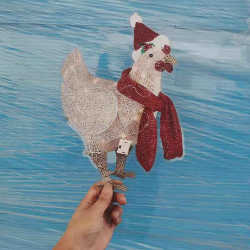 2D Chicken Holiday Decoration