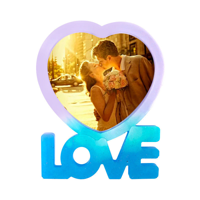 Love Heart-shaped Photo Frame Resin Mold