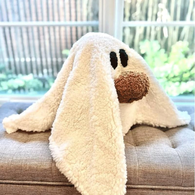 👻Ghost with Pumpkin🎃 Pillow Halloween