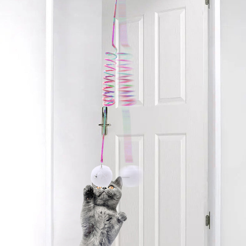 🎶💐Hanging Spring Plush Ball Cat Toy