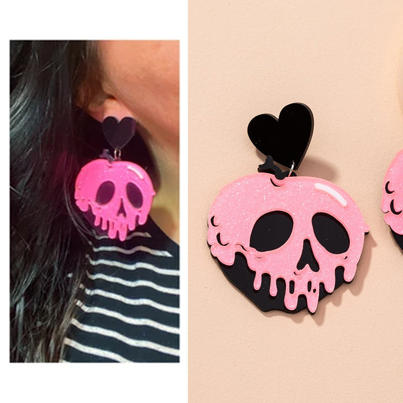 Acrylic Skull Women's Stud Earrings