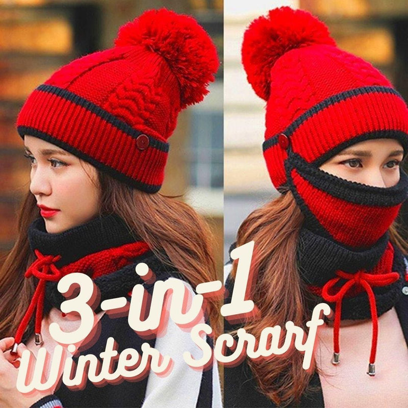 3PCS Women Winter Scarf Set