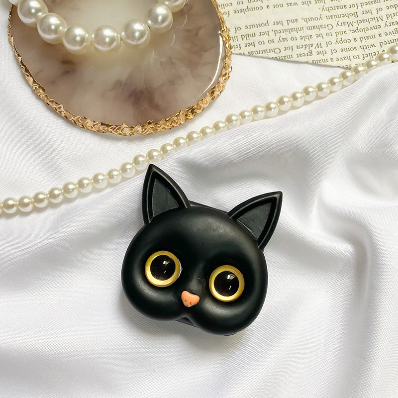 🐱3D Cute Kitten Phone Holder with mini Mirror